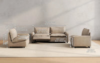 Modular Cero Reclining Sectionals 4 Piece Khaki Linen High Ceiling Room U Shaped Sectionals 4 Seater 2