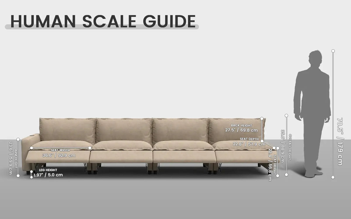 Modular Cero Reclining Sectionals 4 Piece Khaki Linen Home Living Couch Sectionals 4 Seater 1