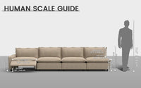 Modular Cero Reclining Sectionals 4 Piece Khaki Linen Main Living Area Couch Sectionals 4 Seater 1
