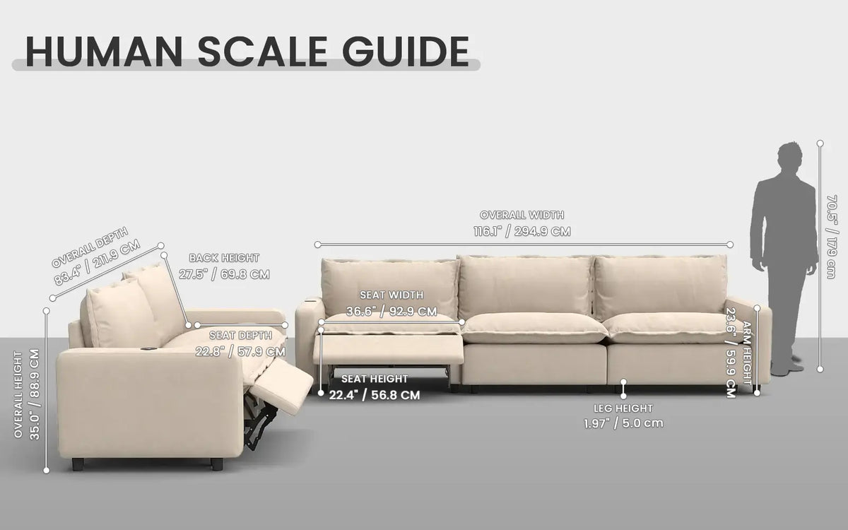 Modular Cero Reclining Sectionals 5 Piece Beige Linen Home Living Corner Sectionals 5 Seater 1