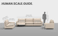 Modular Cero Reclining Sectionals 5 Piece Beige Linen Luxury Villa U Shaped Sectionals 5 Seater 1