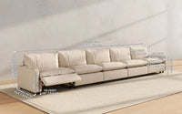 Modular Cero Reclining Sectionals 5 Piece Beige Linen Small Apartment Couch Sectionals 5 Seater 2