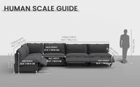 Modular Cero Reclining Sectionals 5 Piece Grey Linen Large Space L Shaped Sectionals 5 Seater 1