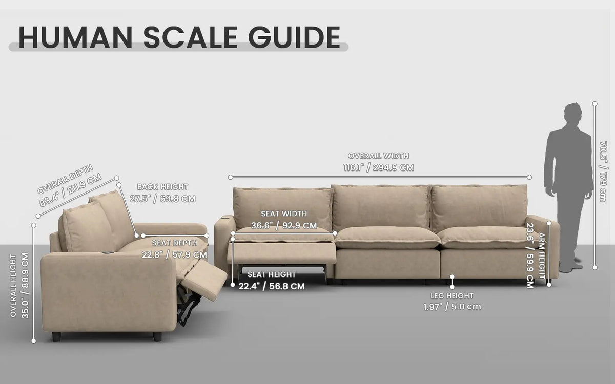 Modular Cero Reclining Sectionals 5 Piece Khaki Linen Home Living Corner Sectionals 5 Seater 1