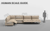 Modular Cero Reclining Sectionals 5 Piece Khaki Linen Home Living L Shaped Sectionals 5 Seater 1