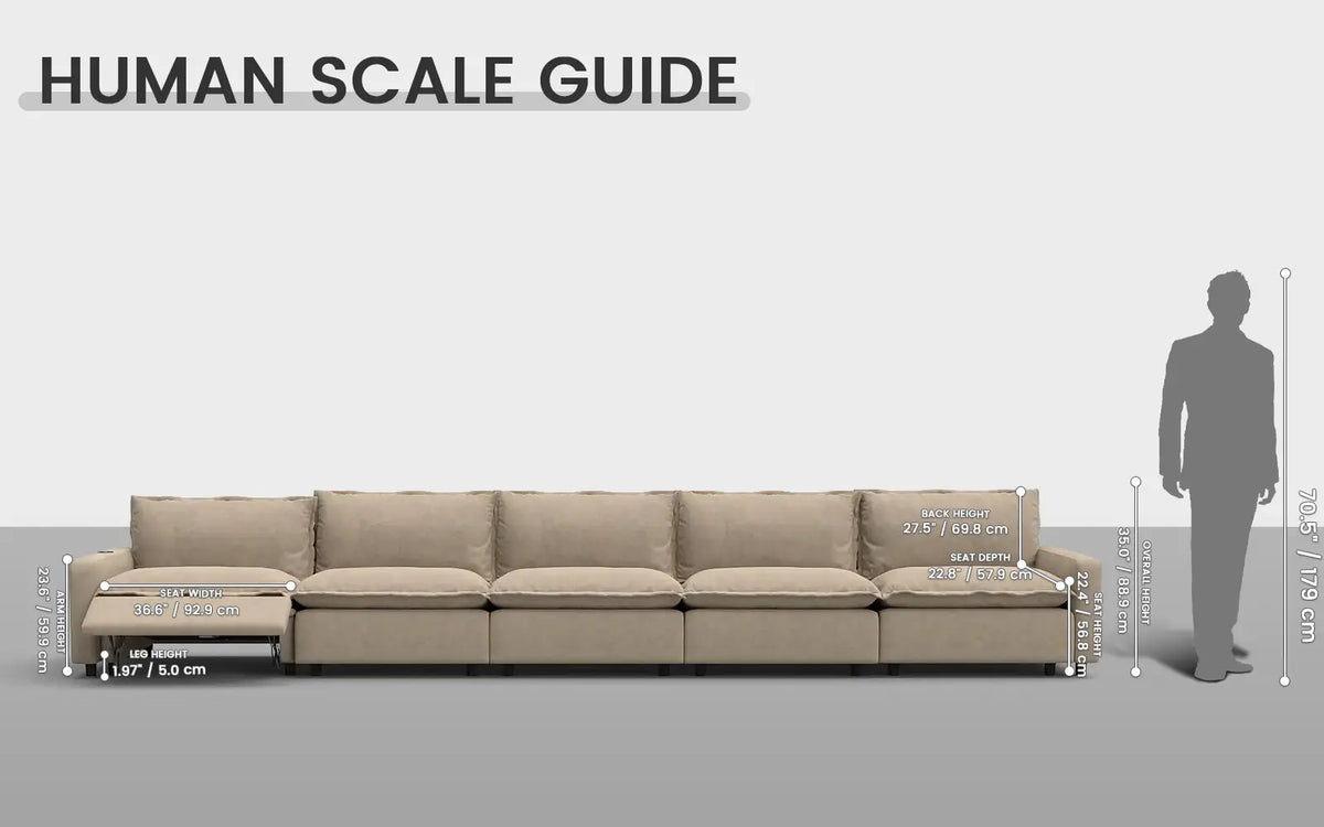 Modular Cero Reclining Sectionals 5 Piece Khaki Linen Townhouse Couch Sectionals 5 Seater 1