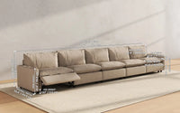 Modular Cero Reclining Sectionals 5 Piece Khaki Linen Townhouse Couch Sectionals 5 Seater 2