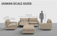 Modular Cero Reclining Sectionals 6 Piece Khaki Linen Work Or Nap U Shaped Sectionals 4 Seater with 2 Ottomans 1