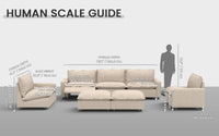 Modular Cero Reclining Sectionals 7 Piece Beige Linen Zero Gravity Mode Sofa Sets 5 Seater with 2 Ottomans 1