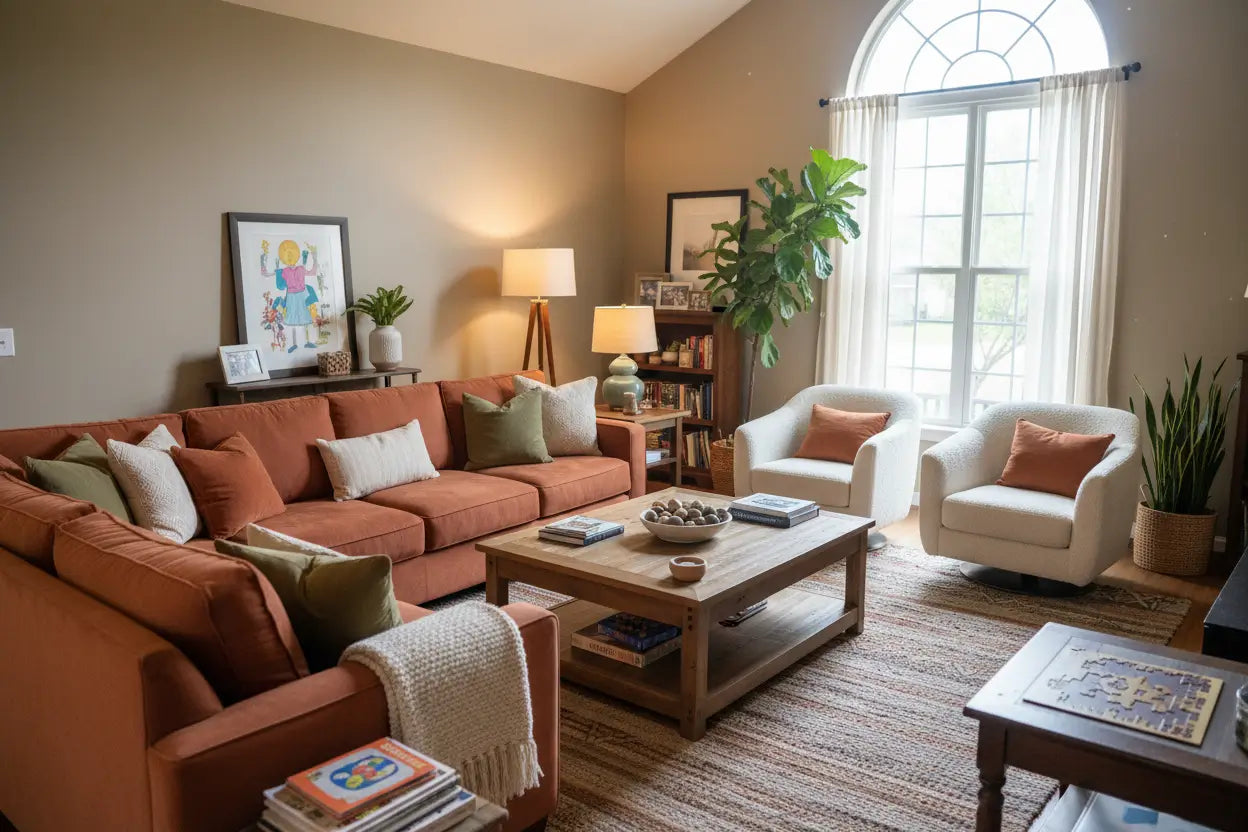 The Sectional + Chairs Hybrid - Best for Family Hosting