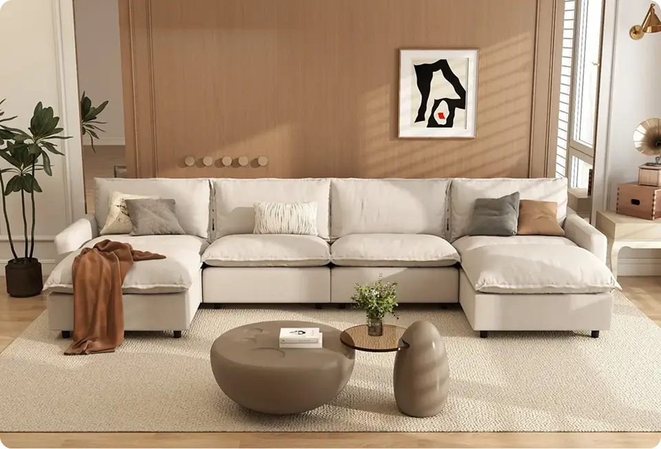 U-Shaped Wall Hugger Reclining Sectional